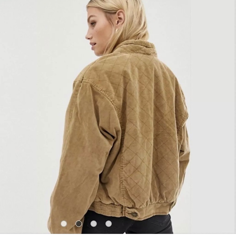 Free People Main Squeeze Quilted Jacket Gold Tan - Picture 4 of 6